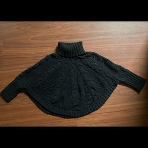 Carter’s black poncho sweater for girls never worn